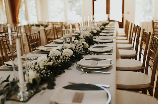 A gorgeous indoor table setting at an event venue